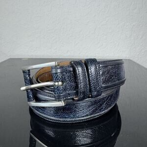 Mezlan Genuine Ostrich Belt 38 Blue